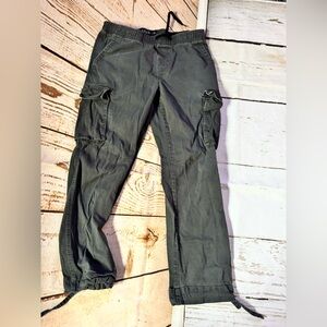 Men's Olive Gray Cargo Jogger Pants - Utility Pockets